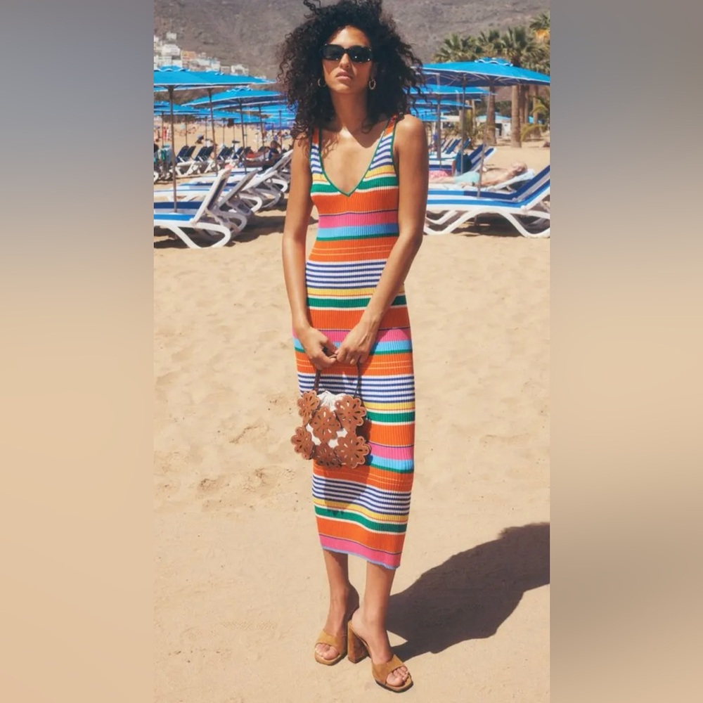 STAUD Dana Striped Dress